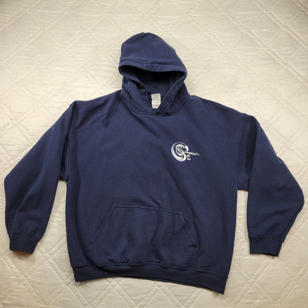 Gildan Cammells Surf Shop distressed womens‎ blue hoodie size XL